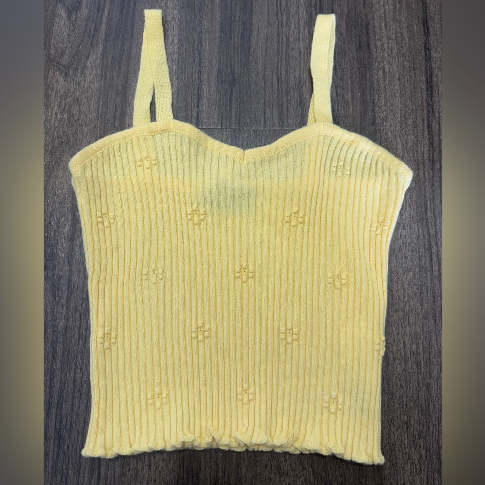 Yellow Ribbed Sleeveless Camisole